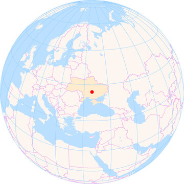 Location Map of Kryvyi Rih Int. Airport (Krivoy Rog, Dnipropetrovs'k, Ukraine). IATA-code: KWG. No labels at all.