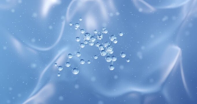 Cefotaxime rotating molecular structure, 3d model of antibiotic
