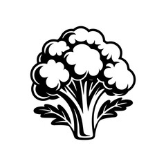 Silhouette of a fresh green broccoli vegetable icon for healthy food vector illustration.