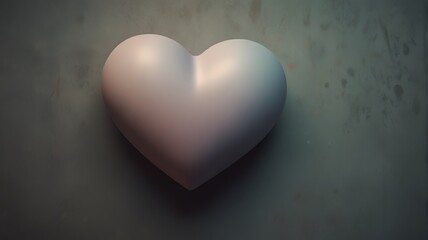 Fototapeta premium Soft pink heart on a textured background, symbolizing love, health, or romance.