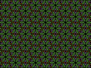 Floral Pattern Wallpaper in Green, Purple, and Orange