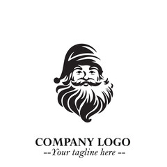 Santa Claus Logo Symbol in Black on White Background for Classic Holiday Branding and Design ArtPlus