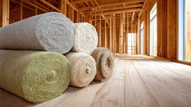 Insulation rolls in frame