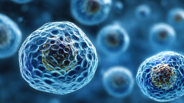 Microscopic view of human cells biology
