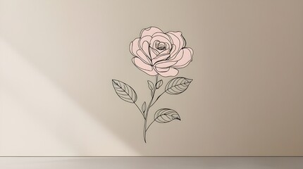 Line art tulip flower illustration vector on white background . Generated with AI.