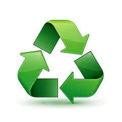 Obraz premium Green Recycling Symbol - Eco-Friendly and Sustainable Practices for a Better Planet.