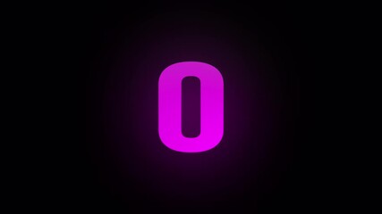 Futuristic Neon Second Countdown Timer 5 to 0 Animation with Digital Gradient Glow Effect on Black Background 4k video animation seamless loop