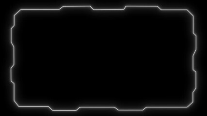 Futuristic sci fi frame hud ui digital tech virtual hologram design cyberpunk style frame border. Virtual Cyber control panel, technology UI screen. hi-tech user interface viewfinder Interference - Powered by Adobe