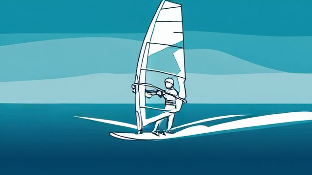Windsurfing Sequence Depicting the Thrill of Water Sports and Dynamic Motion