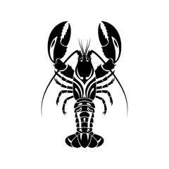 abstract tribal lobster or crayfish sea animal tattoo design vector illustration isolated on white