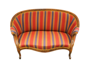 sofa with striped cover