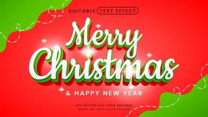 Merry christmas 3d editable text effect new year template
