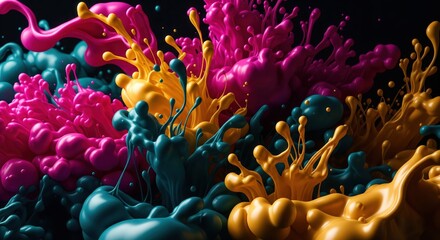 Mesmerizing vibrant flowing abstract paint liquid motion swirling blending artistic background texture