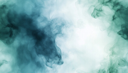 Abstract green and blue watercolor ink patterns