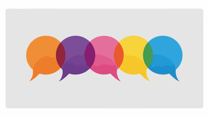 Communication and Discussion Colorful Speech Bubbles Representing Conversations and Ideas