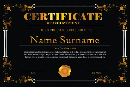 Certificate of achievement for exceptional teamwork with black background - Powered by Adobe