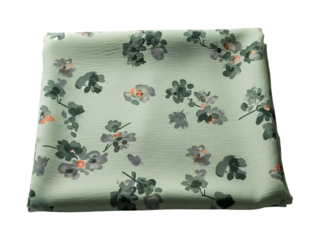 Delicate floral pattern on light green fabric