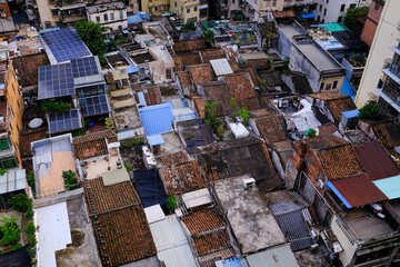 The view of the cityscape of Yuexiu district of Guangzhou city, China. Old town, the residential area in Guangzhou. China Cityscape and travel scene.