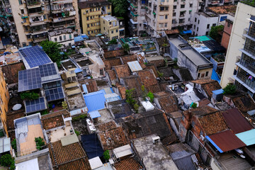 The view of the cityscape of Yuexiu district of Guangzhou city, China. Old town, the residential area in Guangzhou. China Cityscape and travel scene.