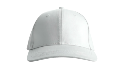 Clean, white baseball cap isolated against a dark background