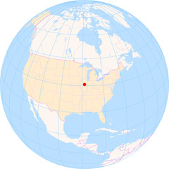 Location Map of Central Illinois Regional Airport At Bloomington-Normal (Bloomington, Illinois, United States). IATA-code: BMI. No labels at all.