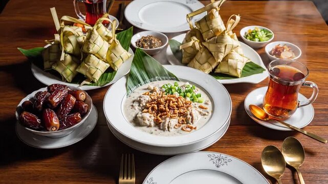 Ramadan Iftar Eid alFitr Dinner Feast Ketupat Dates Indonesian Food