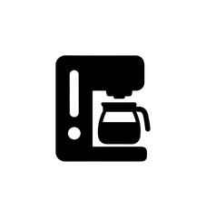 Minimalist Flat Style Coffee Maker Illustration Simple Black Icon