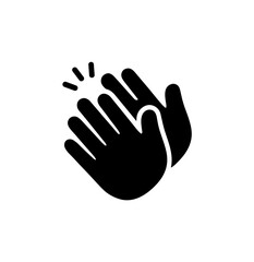Minimalist Clapping Hand Gesture Silhouette Icon Shape for Celebration