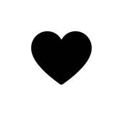 Simple Solid Heart Shape Graphic Black Color Design Element