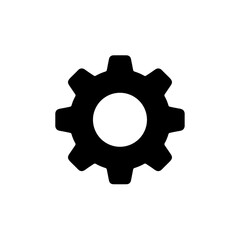 Simple Flat Style Gear Wheel Mechanical Technology Silhouette Icon