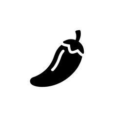 Silhouette Isolated Pepper Shape Spicy Vegetable Healthy Diet Icon