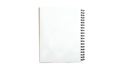 Blank notepad with spiral binding on black background