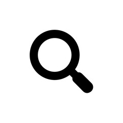 Simple Bold Magnifying Glass Icon Isolated on White Background