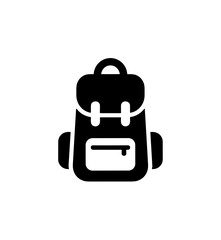 Minimalist Black and White Backpack Travel Bag Rucksack Icon Symbol