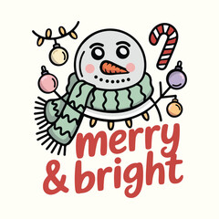 Cute Christmas Holiday Vector Set - Festive Winter Season Design Elements, Seamless Cute Christmas Vector Pattern Background - Holiday Wrapping Paper, Whimsical Winter Holiday Greeting Card Vector