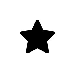 Simple Black and White Rounded Corner Star Shape Design Element
