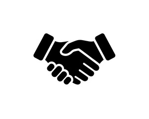 Obraz premium Simple Solid Handshake Agreement Symbol of Partnership Deal Glyph Icon