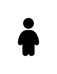 Simple Silhouette Person Figure Graphic Element Isolated on White Background