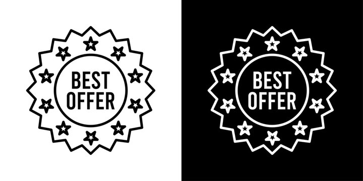 Clean and minimal top offer icon designed with a bold outline, perfect for highlighting premium deals, best discounts, exclusive promotions, featured products, and modern e-commerce sale banners.