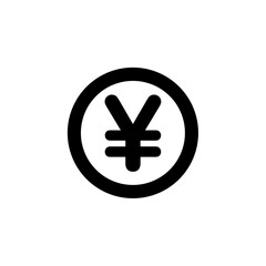 Obraz premium Flat Simple Isolated Japanese Yen Currency Symbol Circle Icon Design