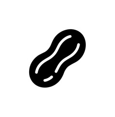 Simple Black Silhouette Peanut Shape Isolated Food Ingredient Icon