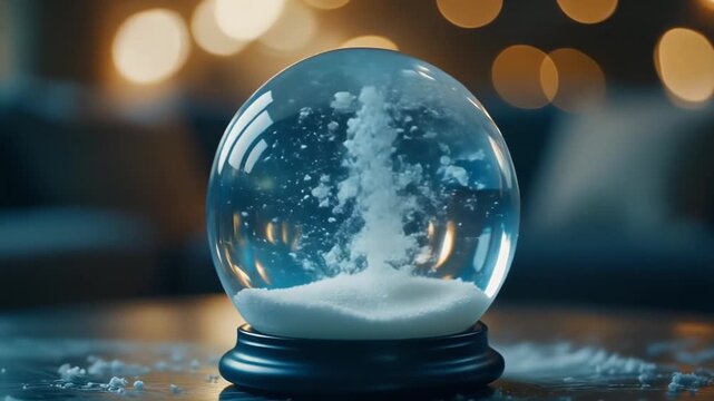 Snow Globe Magic Christmas Decoration in Living Room Interior