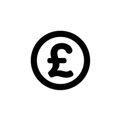 Obraz premium Simple Lineart British Pound Currency Sign on Circle Shape Icon