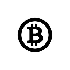 Fototapeta premium Simple Flat Bitcoin Symbol in Circle Frame Icon Cryptocurrency Graphic