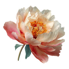 Fototapeta premium watercolor vector of Peony Flower, isolated on a white background.