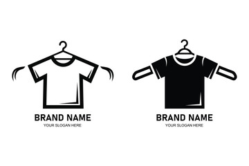 t-shirt on hanger logo template minimal black vector