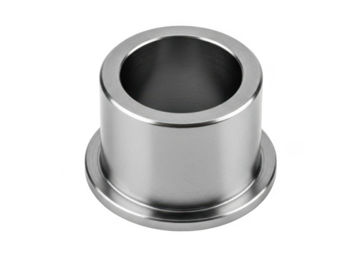 Metal sleeve bearing isolated on transparent background for industrial machinery and automotive parts