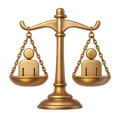 Concept of Equality and Justice with 3D Scales of Justice
