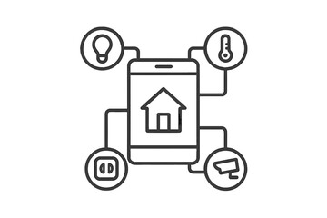 Smart home automation system control interface displayed on a mobile phone application screen