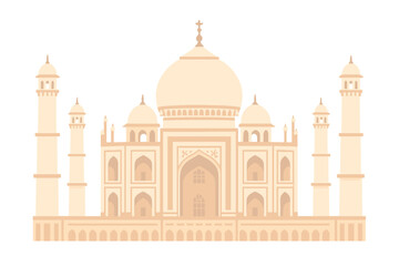 Stylized representation of the historic Taj Mahal monument and iconic minarets
